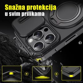 Futrola CamShield Ring stand - Samsung Galaxy S23 Ultra crna.
