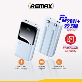 Univerzalna Back Up Baterija prenosiva baterija REMAX Cynlle Series RPP-680 PD 20W+QC 22.5W 20000mAh plavi.