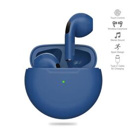 Bluetooth slusalice Airpods T-phox Pro tamno plave HQ.