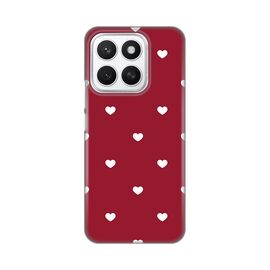 Silikonska futrola PRINT Skin - Huawei Honor X8c Burgundy Hearts.