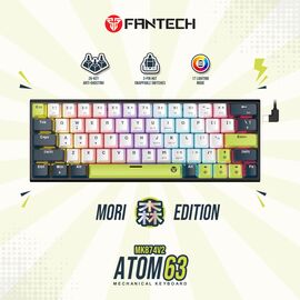 Tastatura Mehanicka Gaming Fantech MK874V2 RGB Atom 63 Mori white (beli) (taro switch).