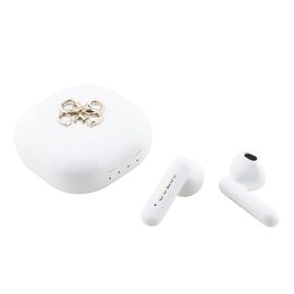 Bluetooth slusalice Guess TWS 4G Metal logo bele (GUTWSJ7HE4GH).