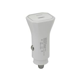 Auto punjac 25W Type-C ulaz bez kabla beli (MS).