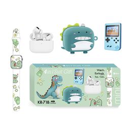 KARLER BASS K718-Combo set (mini watch, konzola, TWS Bluetooth Slusalice + Zastitna futrola - slusalice Dinosaurus) (MS).