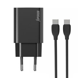 Kucni punjac Superior SU-P103 Super Fast PD 25W 3A Type C na Type C crni (CERT) (MS).