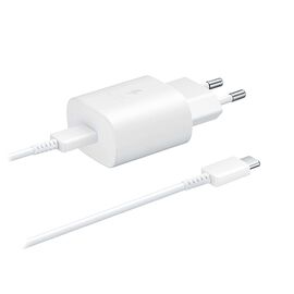 Kucni punjac Super Fast 25W/3A - Samsung PD + kabl type-C na Type C beli HQ (MS).