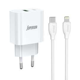 Kucni punjac Superior SU-P102 20W Type C na Lightning beli (CERT) (MS).