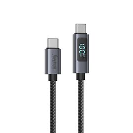 USB data kabl Superior SU-K107 pleteni Type-C na Type-C 5A 100W sa LED ekranom 1m crni (MS).
