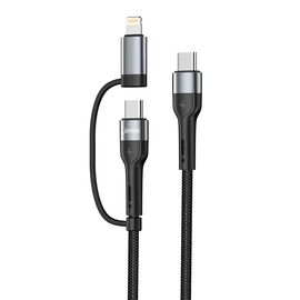 USB data kabl Superior SU-K106 2in1 Type-C na Type-C/Lightning 1m crni (MS).