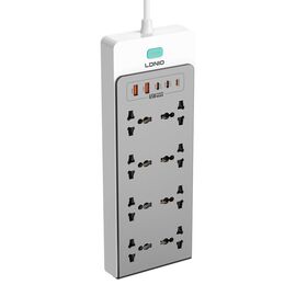 Produzni kabl LDNIO SC4 13-IN-1 8 uticnica 2xPD 2xUSB 1xLightning GaN 65W 2m.
