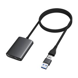 Adapter Type C - USB 3.0 JWD na 2x HDMI 60Hz crni.