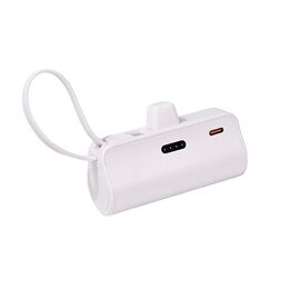 Univerzalna Back Up Baterija prenosiva baterija privezak 5000mAh 15W Type C bela.