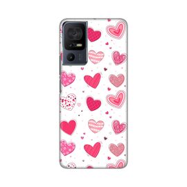 Silikonska futrola PRINT Skin - A1 Alpha Eco Pink Hearts.