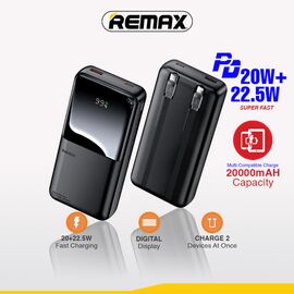 Univerzalna Back Up Baterija prenosiva baterija REMAX Cynlle Series RPP-680 PD 20W+QC 22.5W 20000mAh crni.