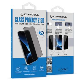 Zastitna folija za ekran GLASS PRIVACY 2.5D full glue - iPhone 16 Pro (6.3)/iPhone 17 (6.3) crna (MS).