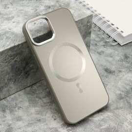 Futrola COLOR METAL MagSafe - iPhone 13 (6.1) srebrna (small camera) (MS).