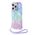 Futrola Guess Hc PC TPU Iridescent Glitter Pattern Peony Cordstrap - iPhone 15 Pro 6.1 ljubicasta (GUHCP15LHPELISU).