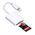 OTG adapter Lighting citac kartica TF/SD beli.