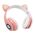 Bluetooth slusalice Cat Ear svetlo roze.