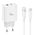 Kucni punjac KONFULON JK87, QC 20W, PD 30W, sa iPhone lightning kablom beli.