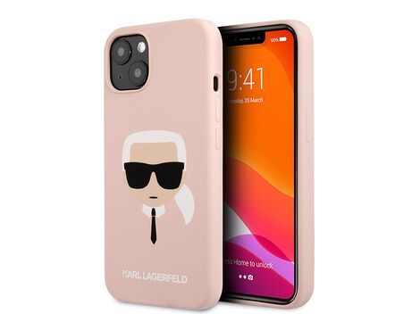 Futrola Karl Lagerfeld Hc Silicone Karl Head - iPhone 13 svetlo roze (KLHCP13MSLKHLP).