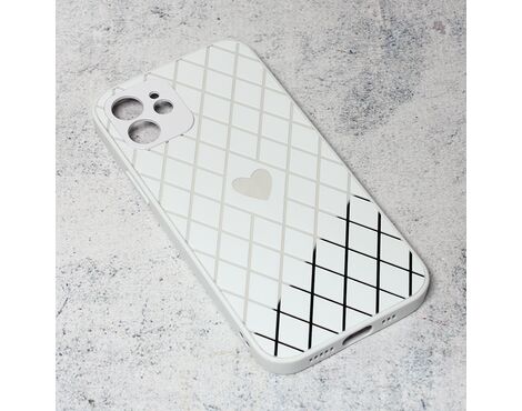 Futrola Diamond Heart - iPhone 12 6.1 bela.