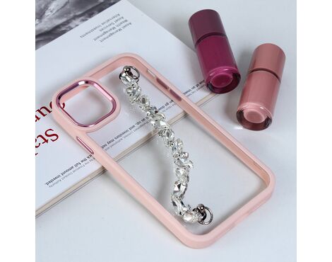 Futrola Chain - iPhone 12 6.1 roze.