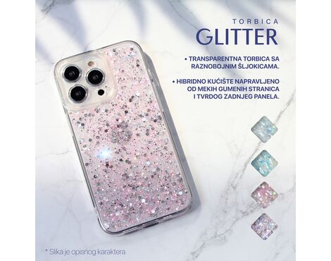 Futrola Glitter - iPhone 15 Pro Max 6.7 srebrna.