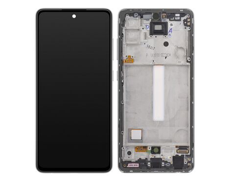 LCD displej (ekran) - Samsung A528B/Galaxy A52s 5G + touchscreen + frame white (beli) Service Pack ORG/GH82-26861D.