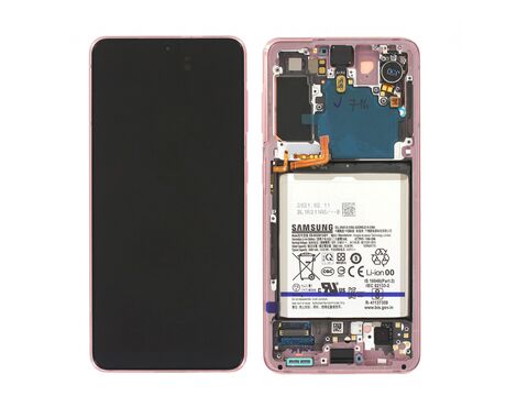 LCD displej (ekran) - Samsung G991 Galaxy S21+touch screen+baterija+frame Phantom Pink Service Pack ORG/GH82-24716D.