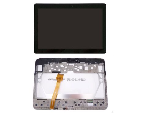 LCD displej (ekran) - Samsung P5100/Galaxy Tab 2 10.1+touch screen crni+frame Service Pack ORG/GH97-13538B.