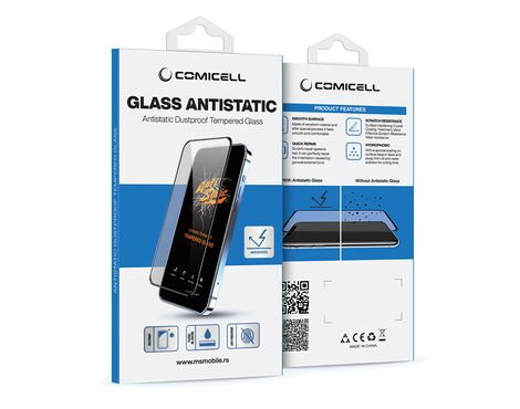 Zastitna folija za ekran GLASS ANTISTATIC - iPhone 15 Plus crna (MS).