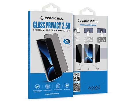Zastitna folija za ekran GLASS PRIVACY 2.5D full glue - iPhone 14 Pro crna (MS).