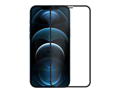Zastitna folija za ekran GLASS Nillkin - iPhone 12/12 Pro (6.1) crni PC Shatterorof (MS).