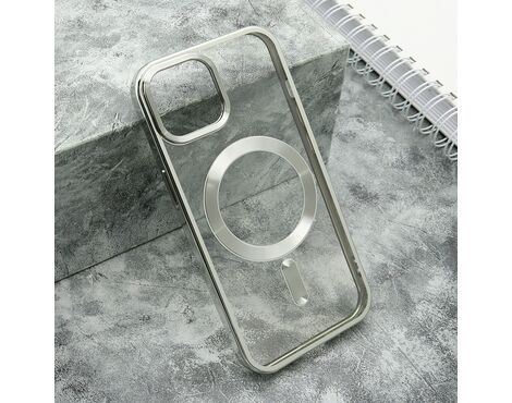 Futrola providna ELEGANT MAGSAFE - iPhone 15 srebrna (MS).