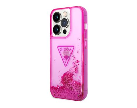 Futrola GUESS Liquid Glitter With Translucent Triangle Logo - Iphone 14 Pro pink Full ORG (GUHCP14LLFCTPF) (MS).