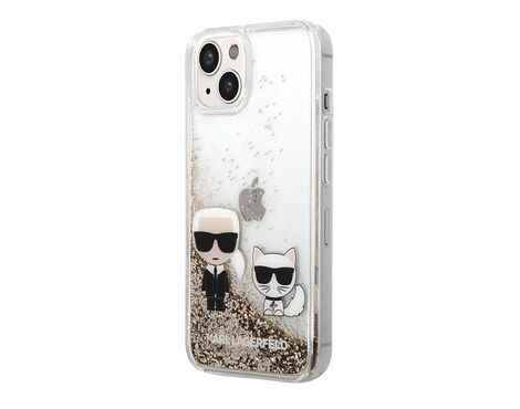 Futrola Karl Lagerfeld Liquid Glitter Case Karl And Choupette - Iphone 14 zlatna Full ORG (KLHCP14SGKCD) (MS).