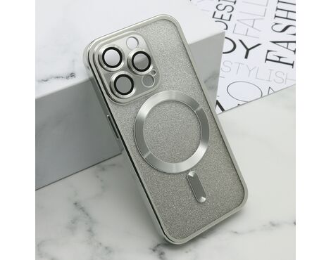Futrola GLITTER MAGSAFE - iPhone 15 Pro (6.1) srebrna (MS).