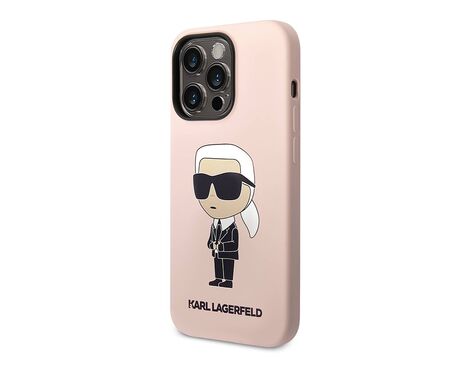 Silikonska futrola Karl Lagerfeld NFT Ikonik Hard Case - Iphone 14 Pro pink Full ORG (KLHCP14LSNIKBC) (MS).