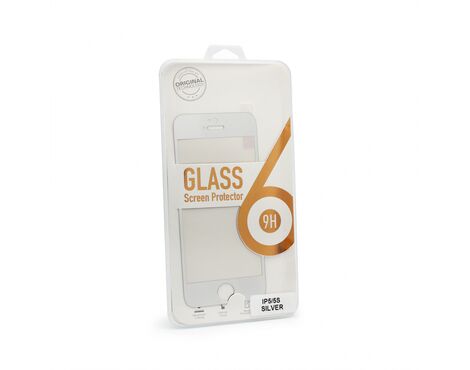 Tempered glass - iPhone 5 srebrni.