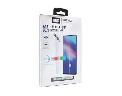 Tempered glass Rockymile UV Anti Blue Full Glue + Lampa - Samsung N970F Galaxy Note 10.