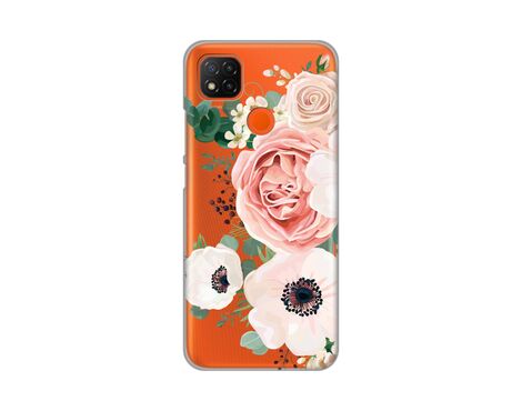 Silikonska futrola PRINT Skin - Xiaomi Redmi 9C/Redmi 10A Luxury Pink Flowers.