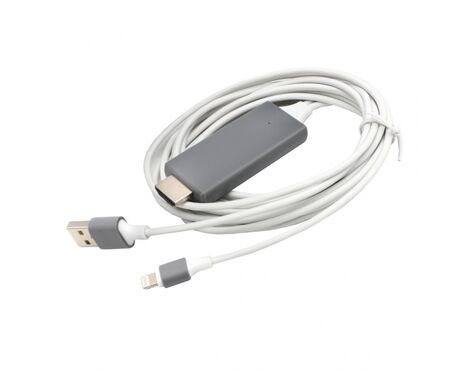 Kabl lightning na HDMI USB 2m sivi.