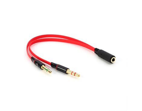 Kabl splitter 3.5mm - mikrofon I zvucnike crveni.