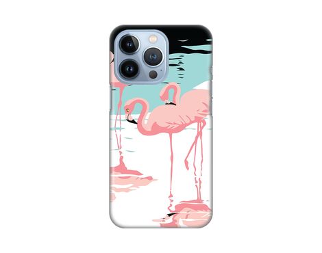 Silikonska futrola PRINT - iPhone 13 Pro Pink Flamingos.