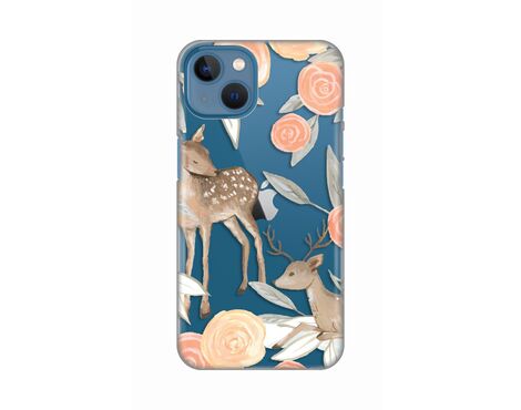 Silikonska futrola PRINT Skin - iPhone 13 Flower Deer.