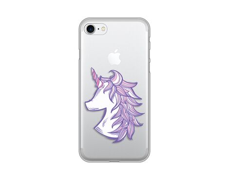 Silikonska futrola PRINT Skin - iPhone 7/8/SE (2020)/SE (2022) Purple Unicorn.