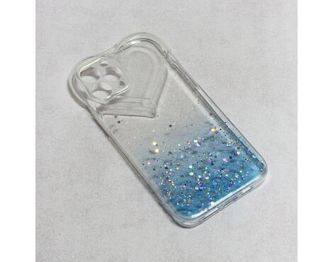 Futrola Heart Glitter - iPhone 13 plava.