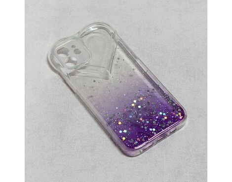 Futrola Heart Glitter - iPhone 12 6.1 ljubicasta.