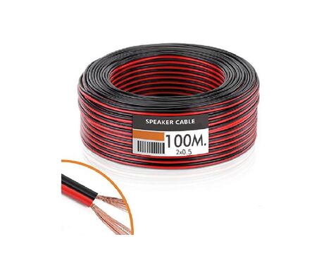 Kabl - zvucnike crno crveni 2x0.5mm copper 100m.
